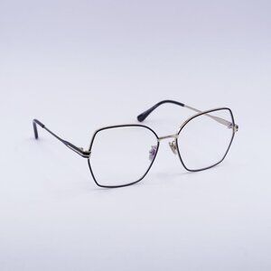 Tom Ford FT5876-B 032 Eyeglasses Pale Gold/Black 56mm Butterfly Frame